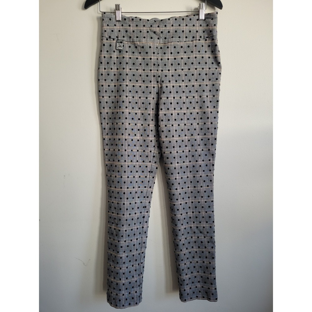Joseph‎ Ribcoff Plaid W/ Velvet Polka Dots Women's Pants Size 12 Made In Canada